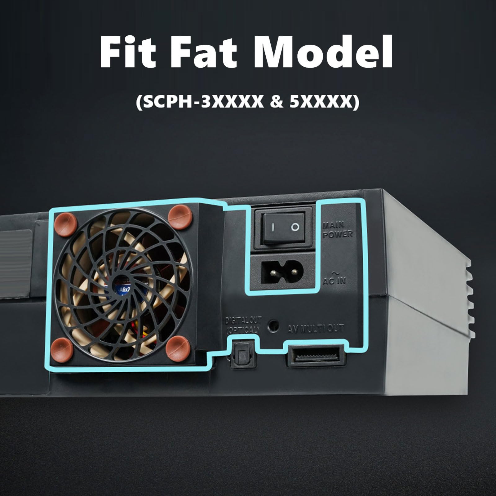 Staffa per ventola silenziosa con ventola di raffreddamento per Fat SCPH-3XXXX e SCPH-5XXXX console di gioco accessori di ricambio
