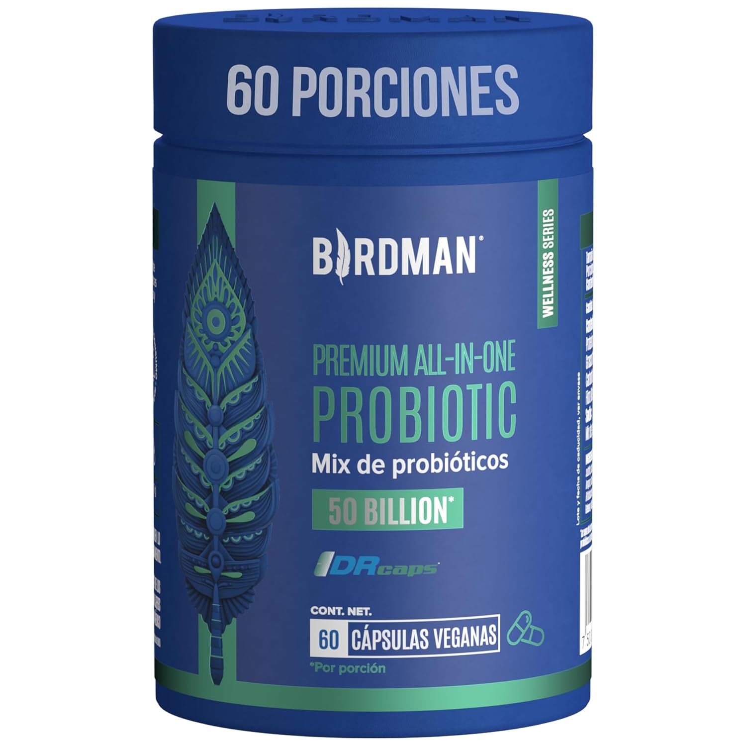Birdman Premium All-In-One Probiotic | Probióticos con 50 Billones de UFC | Fórmula de Liberación Retardada y Sin Aditivos | Cápsula Vegana | Suplemento Alimenticio | 60...
