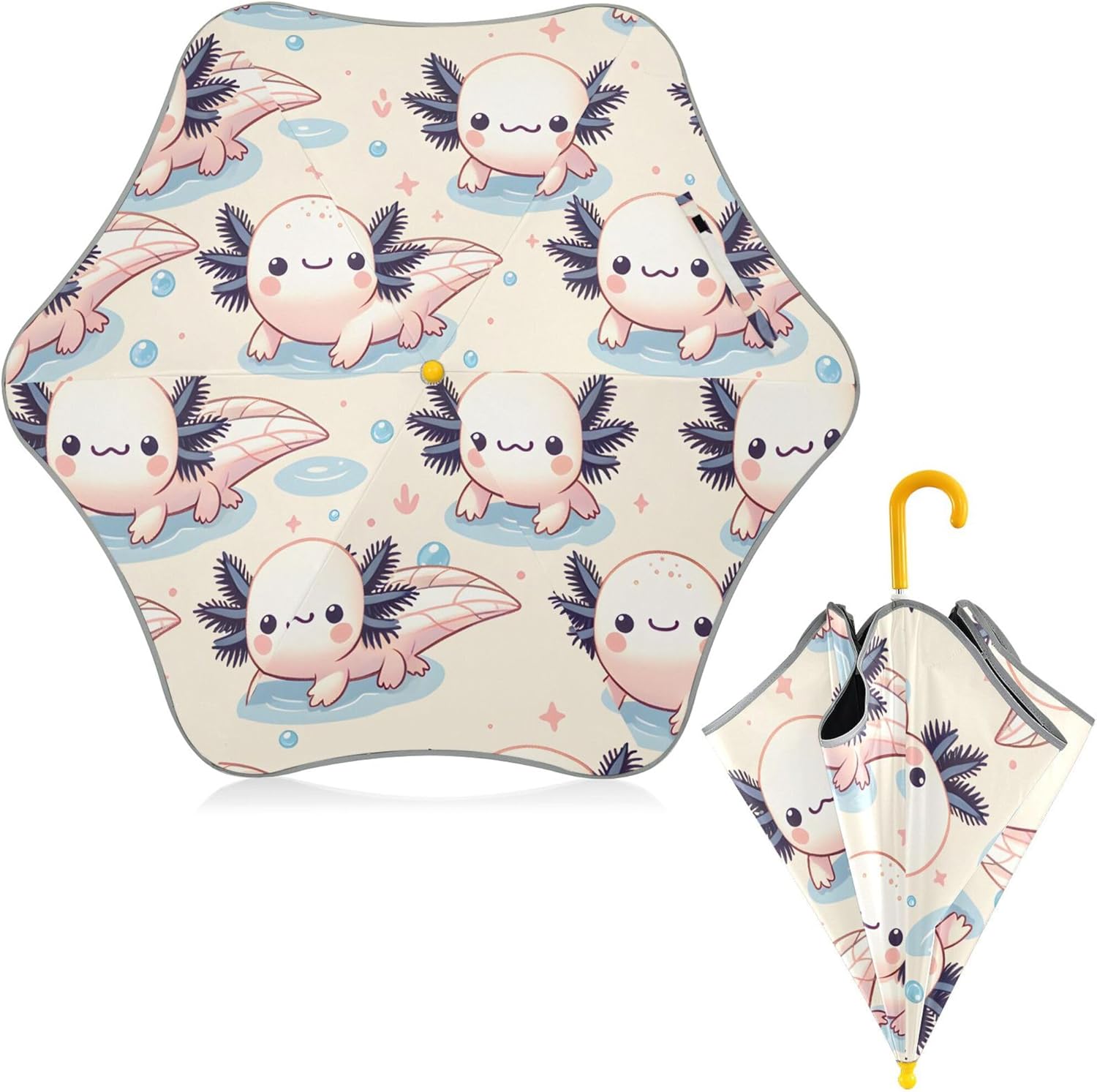 ALAZA Cute Axolotl Kids Umbrella for Girls Boys Toddler Children Rain & Sun Umbrella