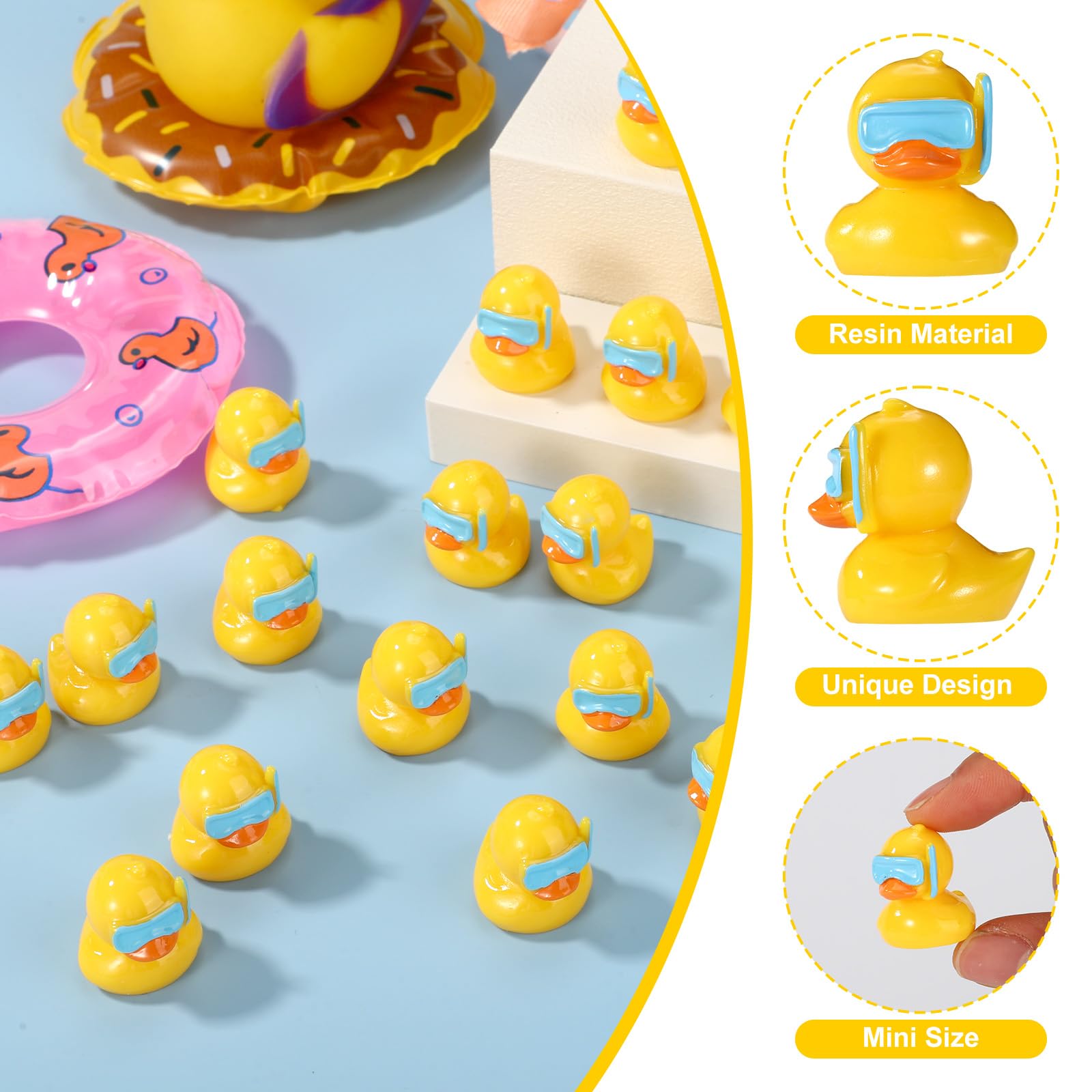 Lyreh 50pcs Summer Themed Mini Resin Ducks - Image 4