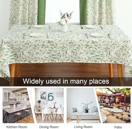 Miniatura 10 de VOGOL Manteles de primavera y verano, sin arrugas, antidecoloración, mantel rectangular de lino con pájaros grises y flores para cocina, comedor,