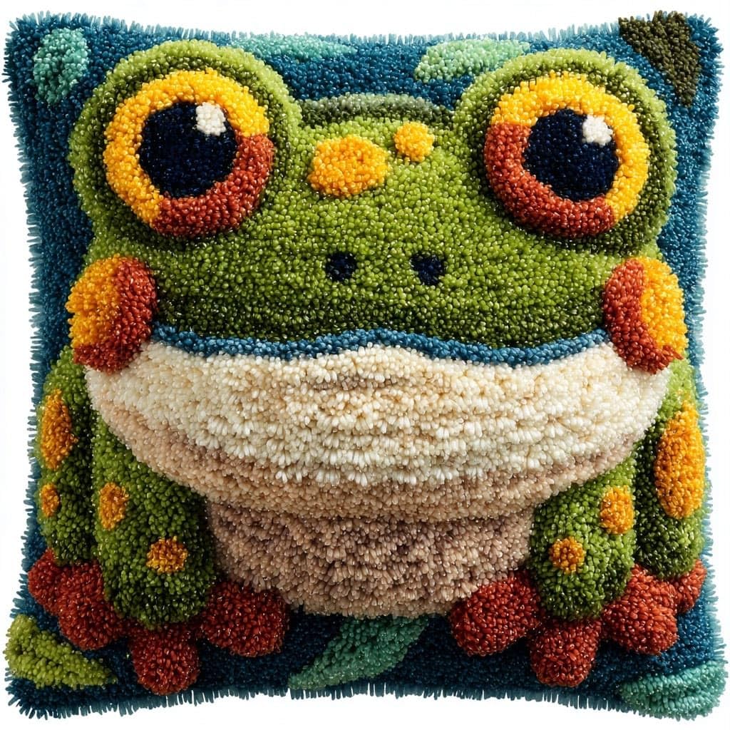 Henypt Latch Hook Cushions Kits Frog