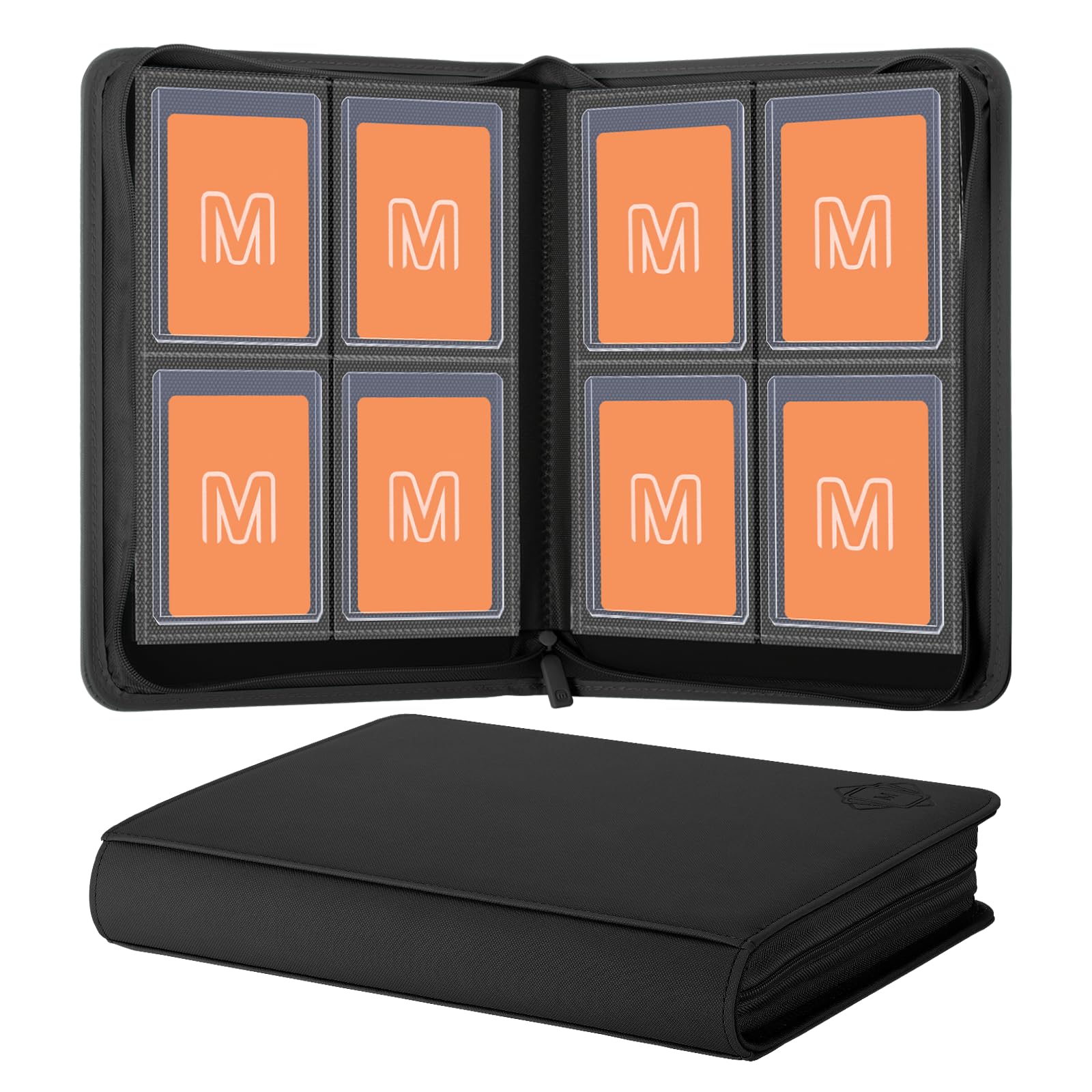 Toploader Binder,4-Pocket Side Load Trading Card Album, Holds 128 Cards with Double-Sided Pockets for MTG, Sports Cards, Top Loader Storage