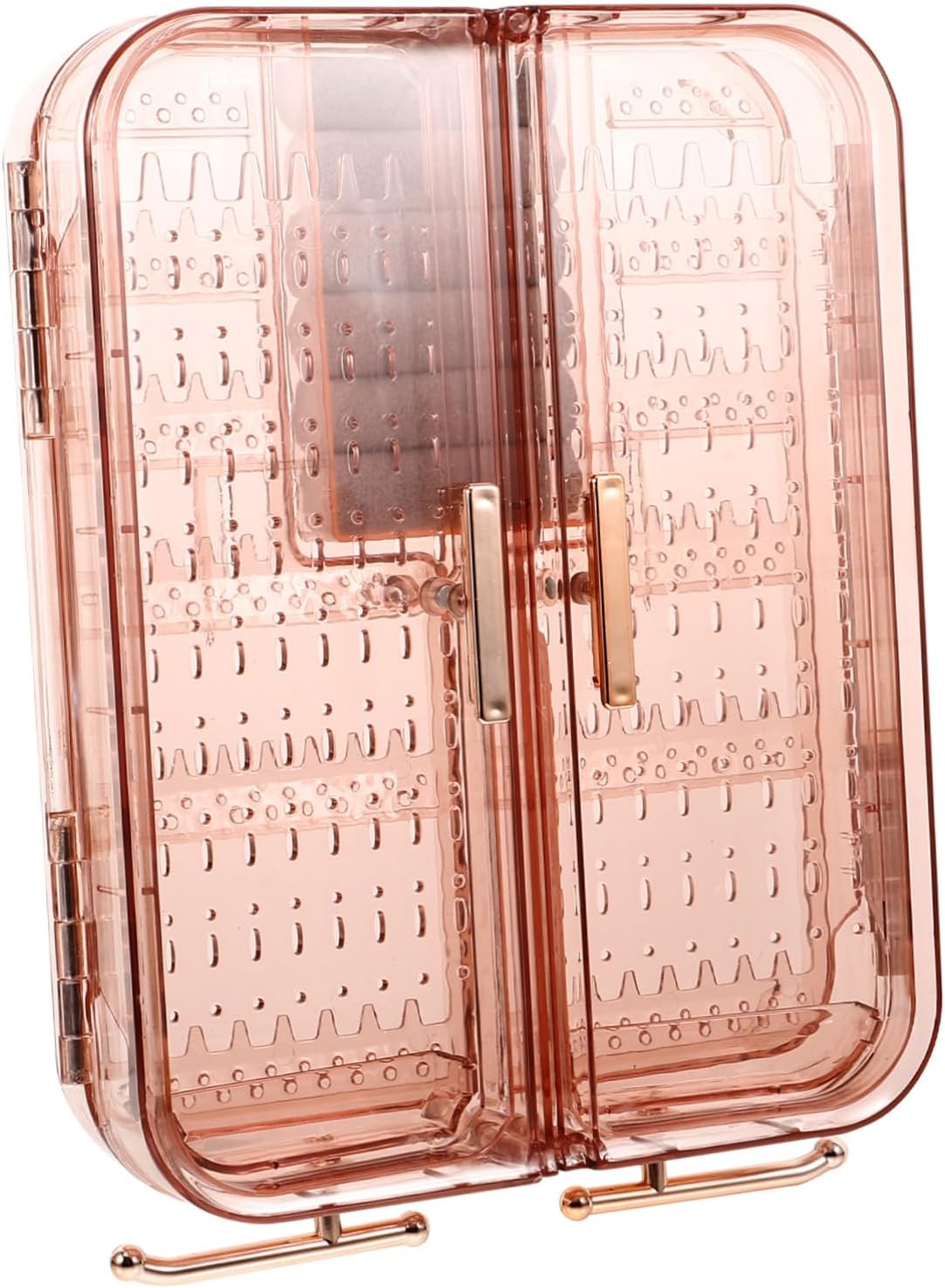 Wall Mounted Jewelry Organizer Plastic Earring Necklace Holder Multi-Grid Design for Home Use for Bedroom and Accessory Display