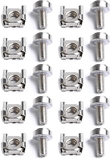 10Sets Durable Metal Nickel Plated Cage Nuts & Screws for Server Rack Cabinet Accessory