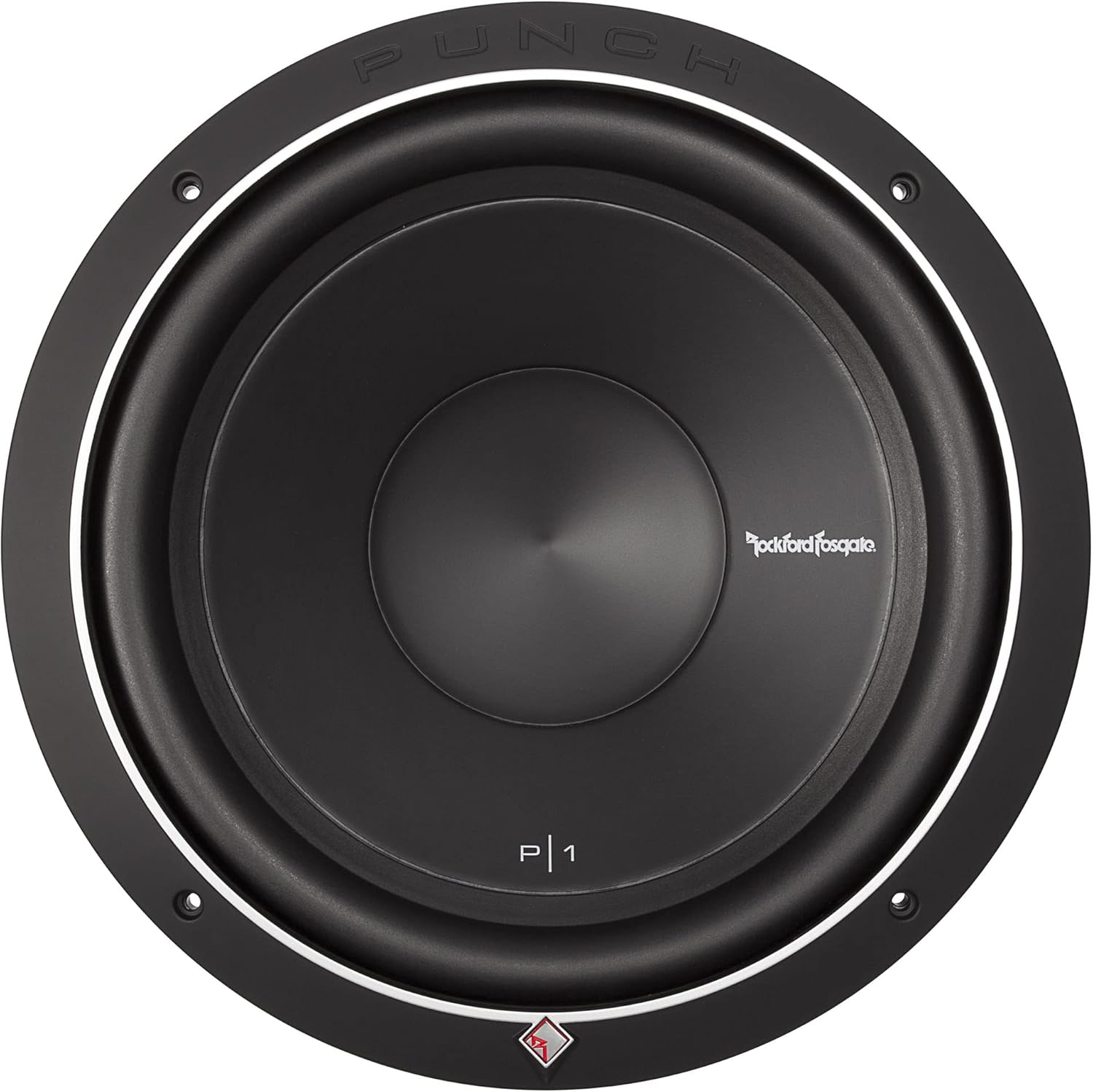 Rockford Fosgate 1 P1S2-12 Punch P1 12" 2-Ohm Subwoofers and 1 P1G-12 Stamped Grille Insert