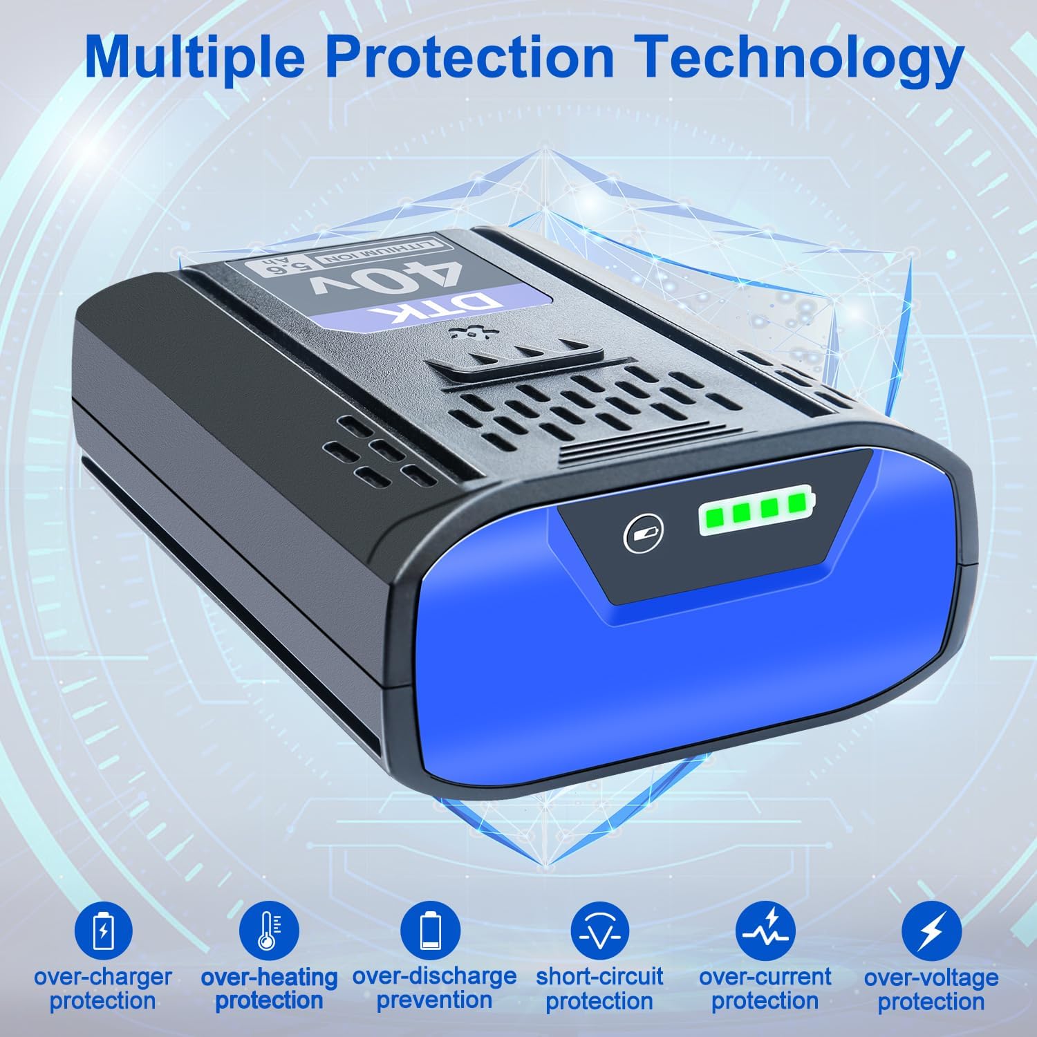 DTK Replacement for Kobalt 40V Battery KM 2041B-06, KPM1040A-03, KM-1640-06,KM 4040-06 Cordless Power Tool Battery 5600mAh