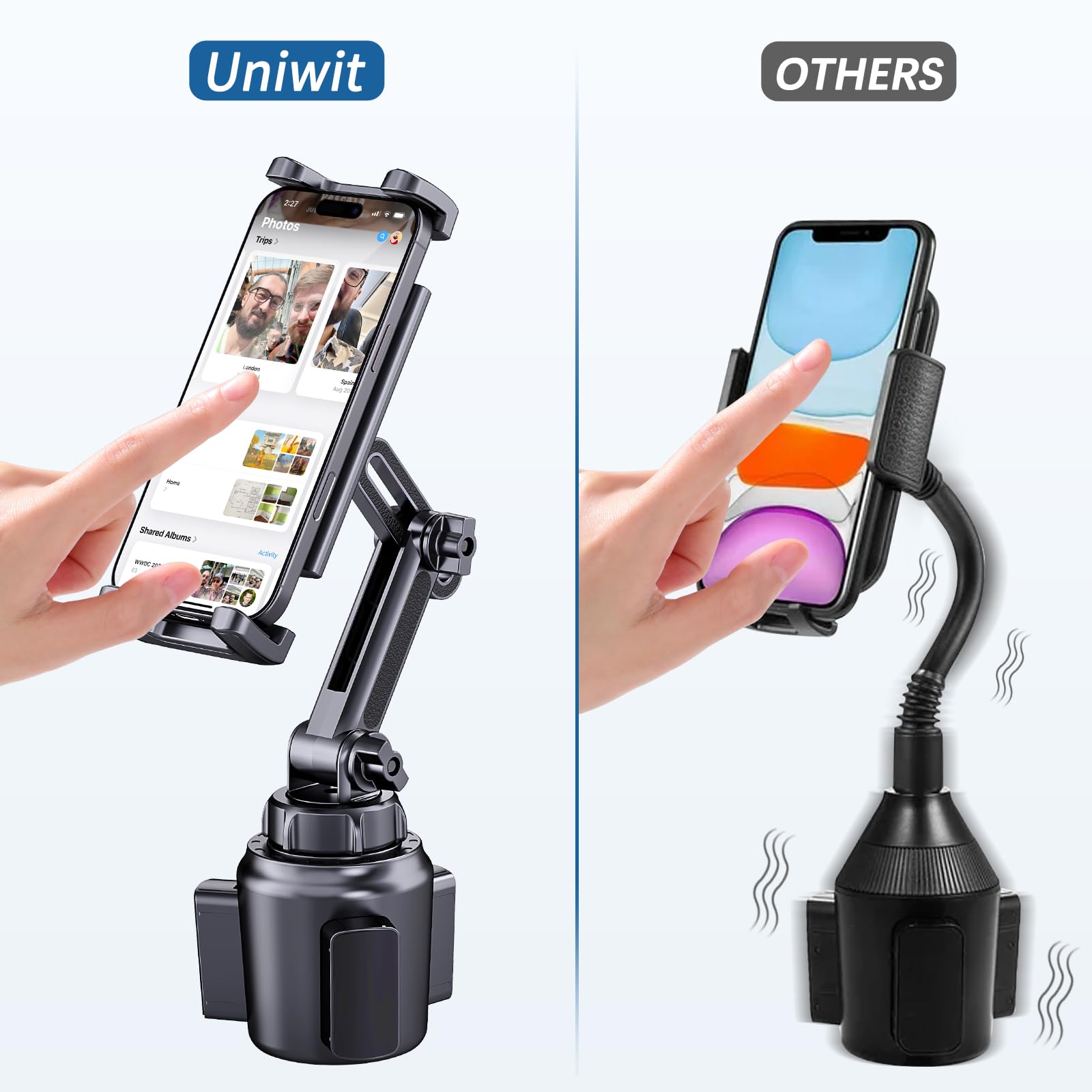 Getränkehalter, Handy-Tablet-Halterung für Auto, LKW, 360° drehbarer Ständer und verstellbarer Arm, kompatibel mit 4-10 Zoll iPad, Samsung Tab, iPhone, Handys, Kindle Fire HD
