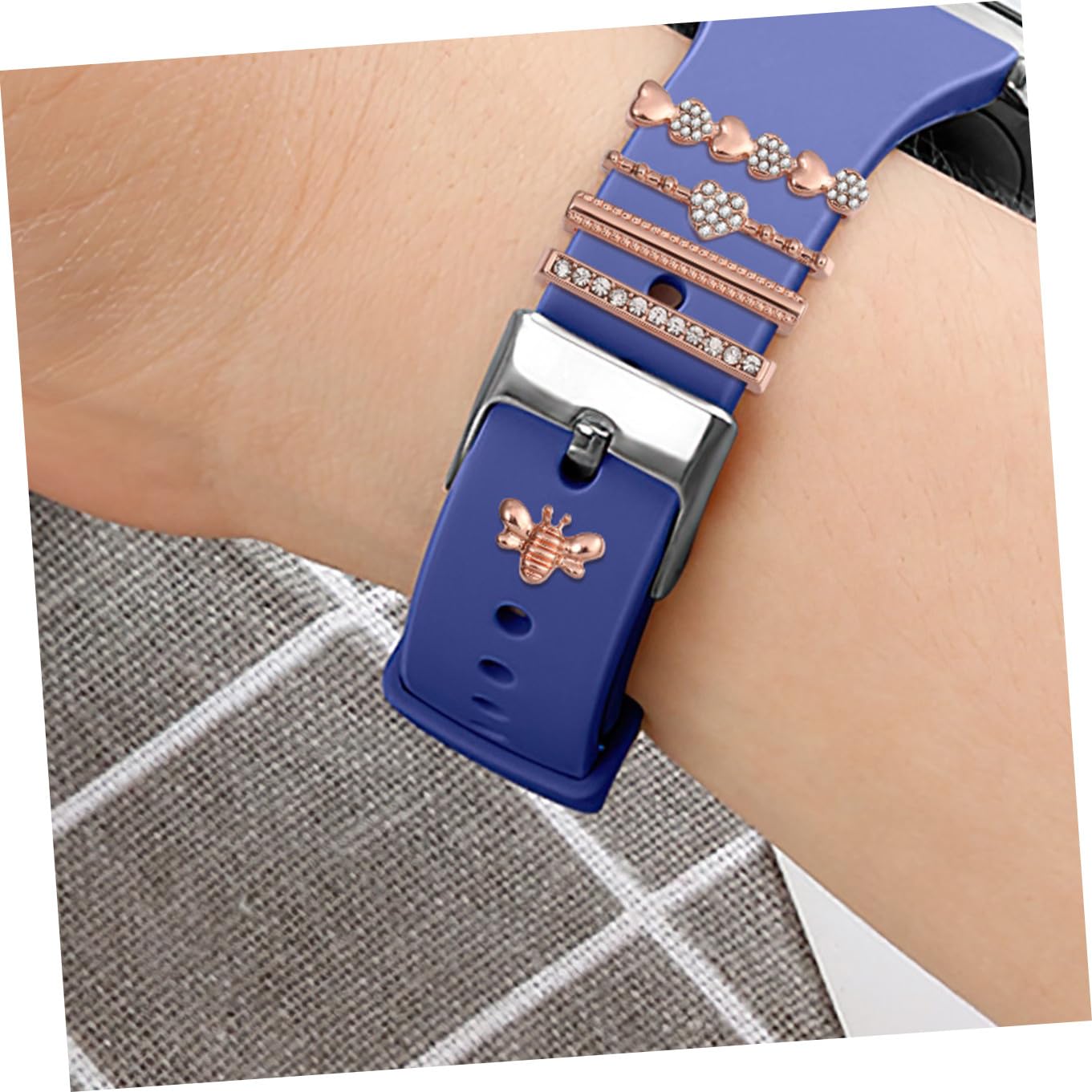Mikinona Breloques Décoratives en Métal 10 Pièces Faciles à Poser et Retirer, Accessoires Uniques pour Bracelet de Montre Connectée