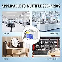 Vista 6 de VEVOR Limpiador ultrasónico 1.3L Limpiador ultrasónico profesional con temporizador digital 40kHz Excelente máquina de limpieza ultrasónica 110V