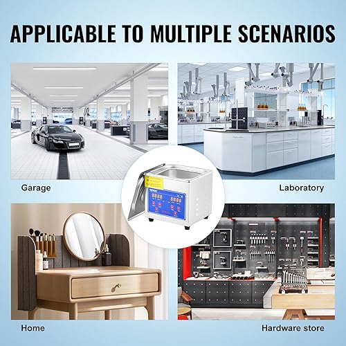 Vista 31 de VEVOR Sonic Cleaner - Limpiador ultrasónico digital de piezas con temporizador 40 kHz profesional 304 de acero inoxidable 304, limpiador sónico