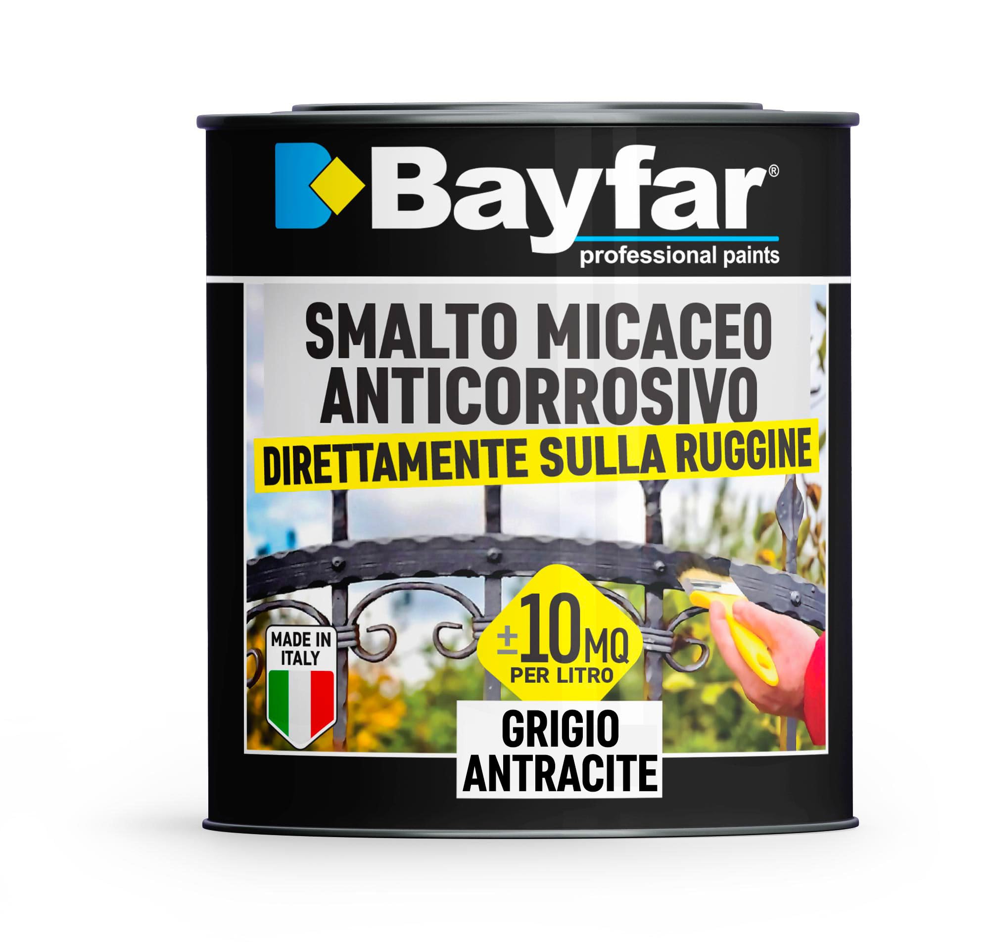 Bayfar, Gruppo Sammarro Smalto ferromicaceo antiruggine grigio antracite da 2,5 Litri