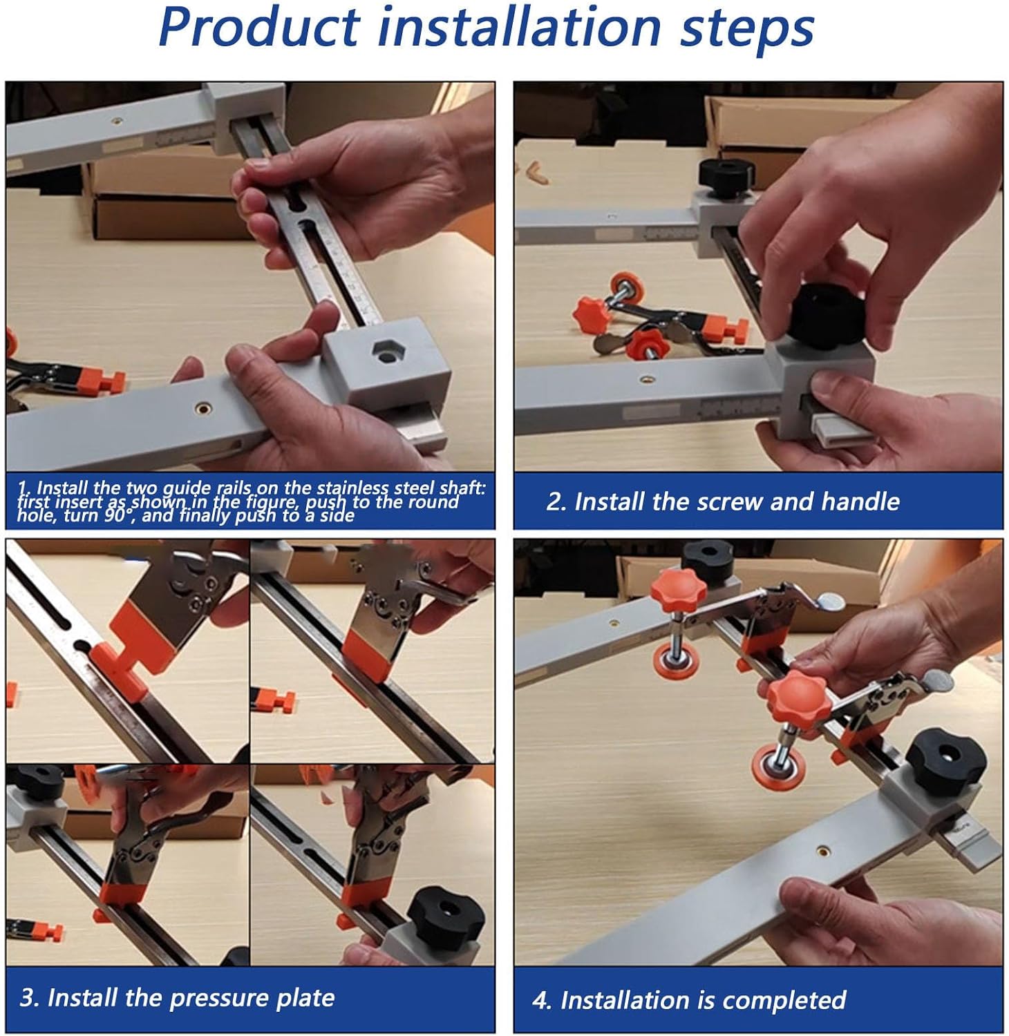 スライド引き出しガイド、引き出しプルハンドル用ジグ &ndash; 調節可能な精密ステンレススチールと磁気クランプ付き、組立家具、キッチンドアの