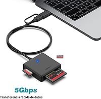 Vista 5 de Lector de tarjetas de memoria, BENFEI 4 en 1 USB 3.0 y USB-C a SD Micro SD Adaptador de lector de tarjetas MS CF, 4 tarjetas de lectura y escritura