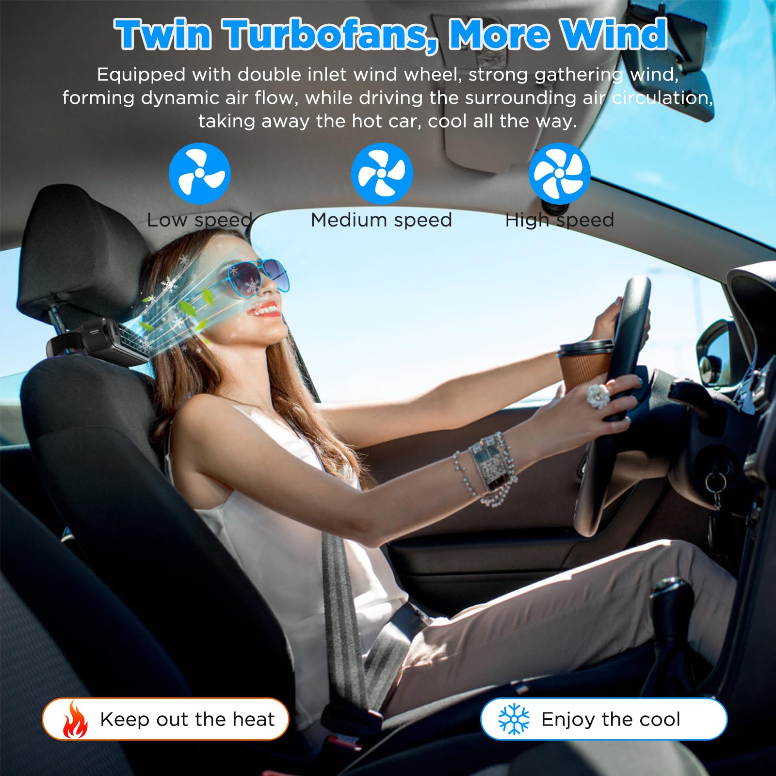 Ventilatore Auto Ventilatore USB per Auto Ventilatore di Raffreddamento Del Sedile Auto Veicoli Ventola di Raffreddamento Elettrica con 3 Velocità Per SUV Camper Camion Seggio d'ufficio