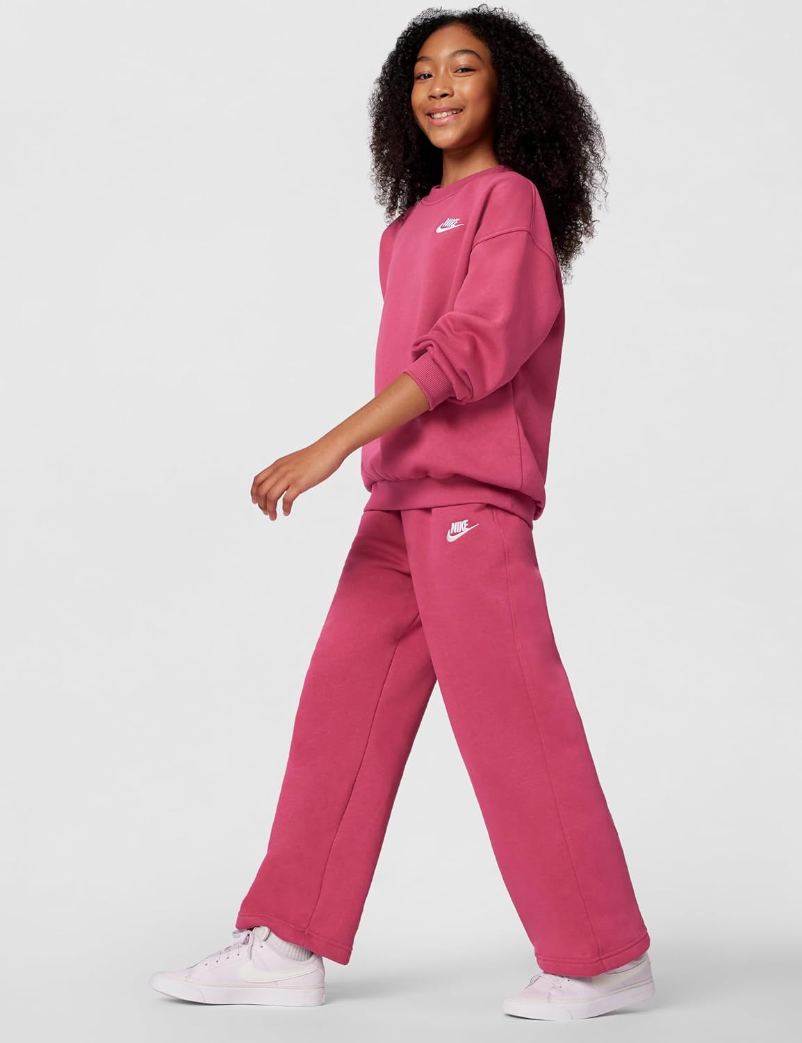 Nike Girls' Sportswear Club Fleece Wide-Leg Pants