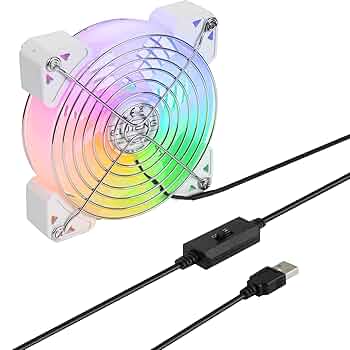 ELUTENG 120mm Fan With 3 Speed 5V USB Powered Case Fan 1500PRM Gaming PC Portable Cooling Suitable For Tablet TV Receiver Router DVR Play Station Xbox Computer And More