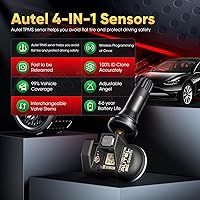 Vista 2 de Autel Juego de 4 sensores TPMS, sensor MX-2 en 1, 315 MHz + sensor programable universal TPMS de presión de 433 MHz, nivel OE 100% clonable por