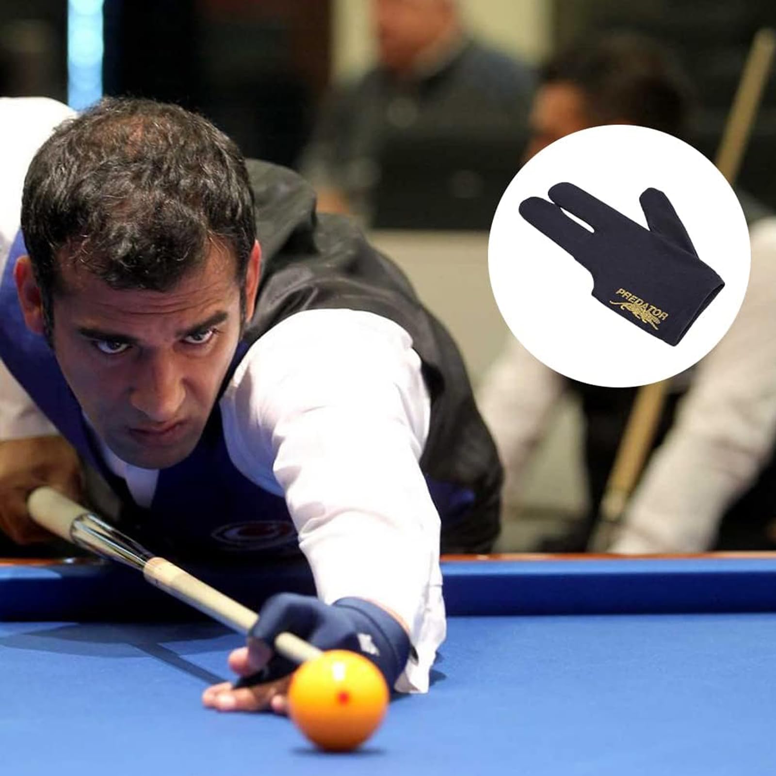 6Pcs Guantes de Billar Mano Puente Izquierda，Guante de Billar,Tokaneit Guante de Billar,Guantes de Billar, Unisex, elásticos, para Accesorios de Billar