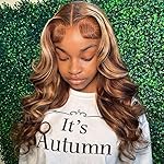 Pizazz Honey Blonde Lace Front Wigs Human Hair Pre Plucked with Natural Hairline 13x4 Glueless Wigs Human Hair 180 Density 4/27 Highlight Body Wave Lace Frontal Wigs 20 Inch