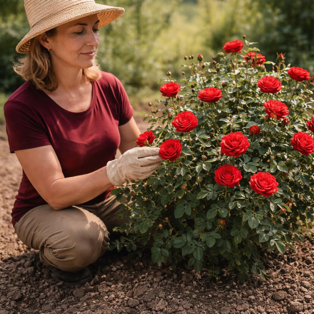 GiDeli Rosendünger 25 kg - Granulat für Rosenbeete und Zierhecken | ergiebiger Vorrat für Dauerbedarf, viel Kalium für Trockenheit und Frost, wenig Chlorid schont die Wurzeln