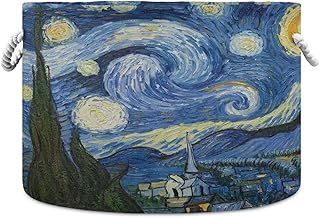xigua Cotton Rope Basket Van Gogh The Starry Night Art Baby Laundry Basket Blanket Kids Toy Storage Basket#87