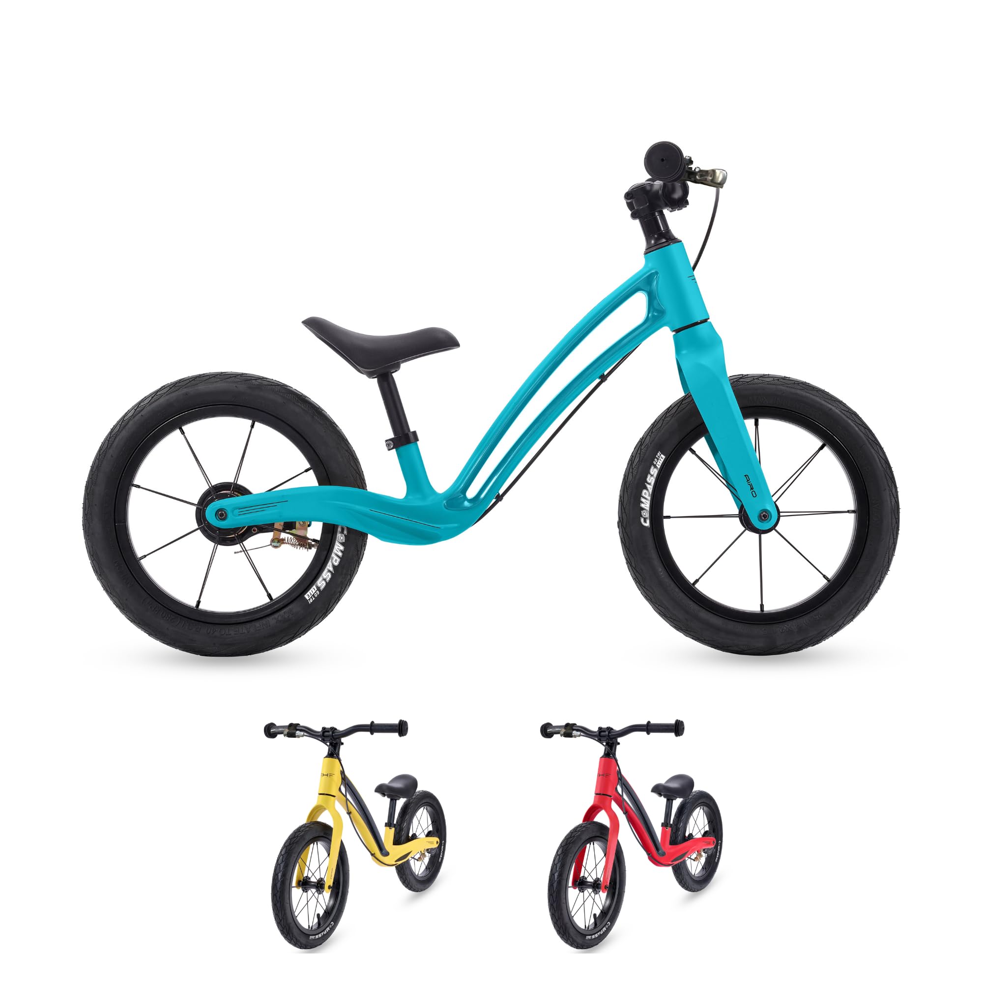 Hornit AIRO 14" Kids Balance Bikes, Kids Bike, Push Bike with Brake, Toddler Balance Bike Balance Bike 3 Year Old, Balance Bike 4 Year Old, Lightweight Kids' Balance Bikes, Turquoise