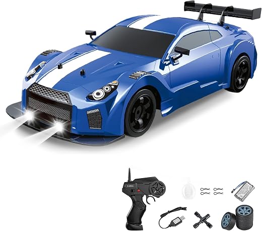 Zivvy Big Remote Control Car – Blue | 2.4G Rechargeable Remote Control Drift Car with 150m Range | Smoke Effect, LED Light...