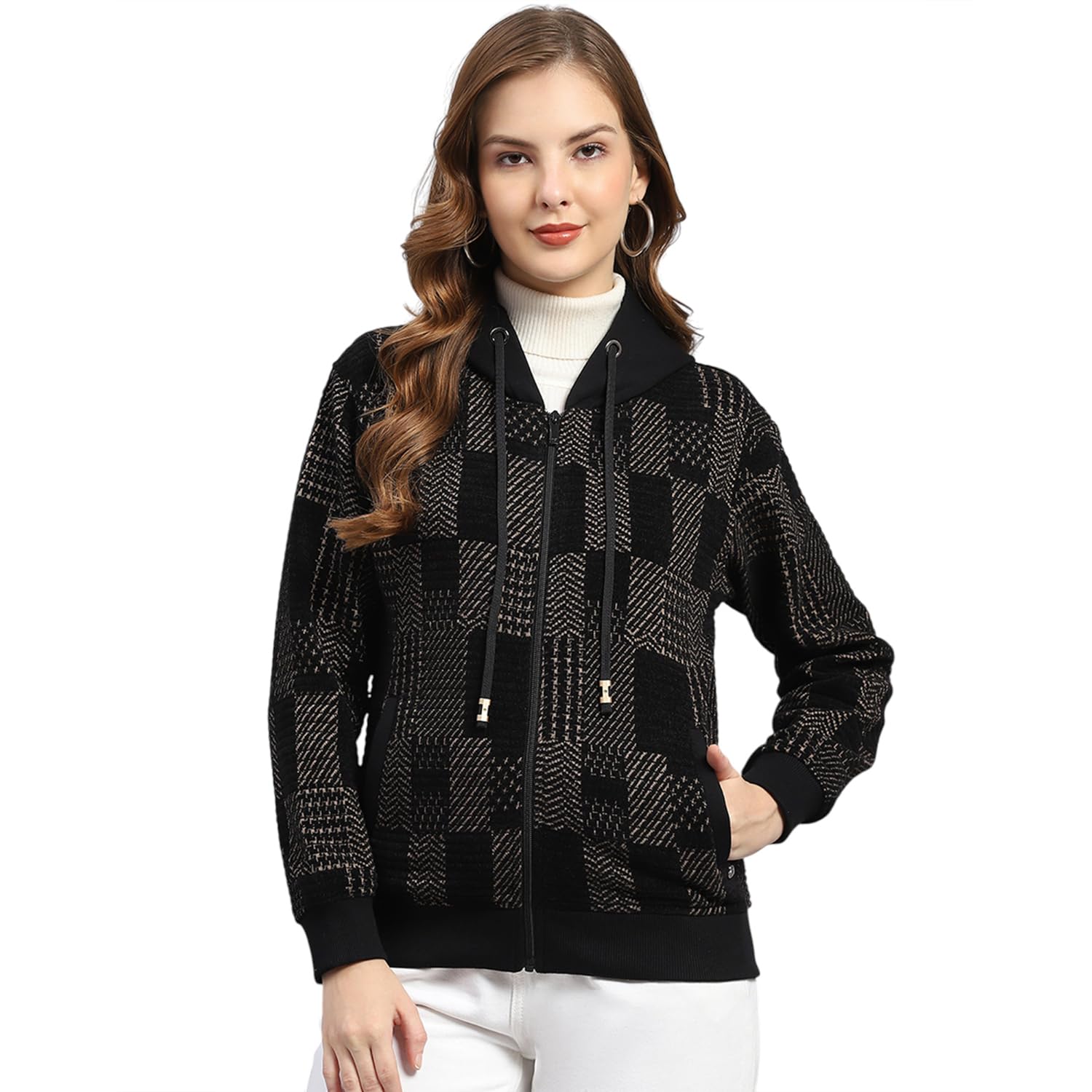 monte carlo Womens Regular Fit Self Designed Zipper Full Sleeve Winter Sweatshirt | Warm Pullover for Ladies | Soft Comfortable Casual Winter Wear for Women's (Pack of 1)-picture-18