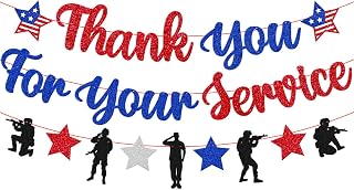 Thank You for Your Service Banner Happy Veterans Day Decoration Thank You to Our Heros Honor All Who Served Backdrop for Greeting Police Military Army Soldier Theme Party Decor