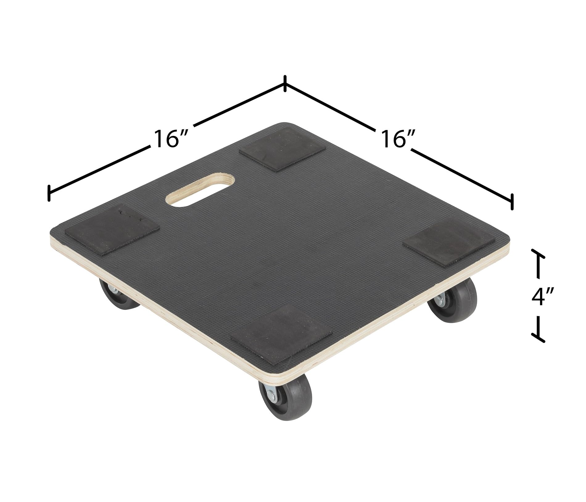 Vestil HDOS-SQ-1616-400 Plataforma Cuadrada de Madera Dura, Capacidad 400#, 16 x 16, Negro