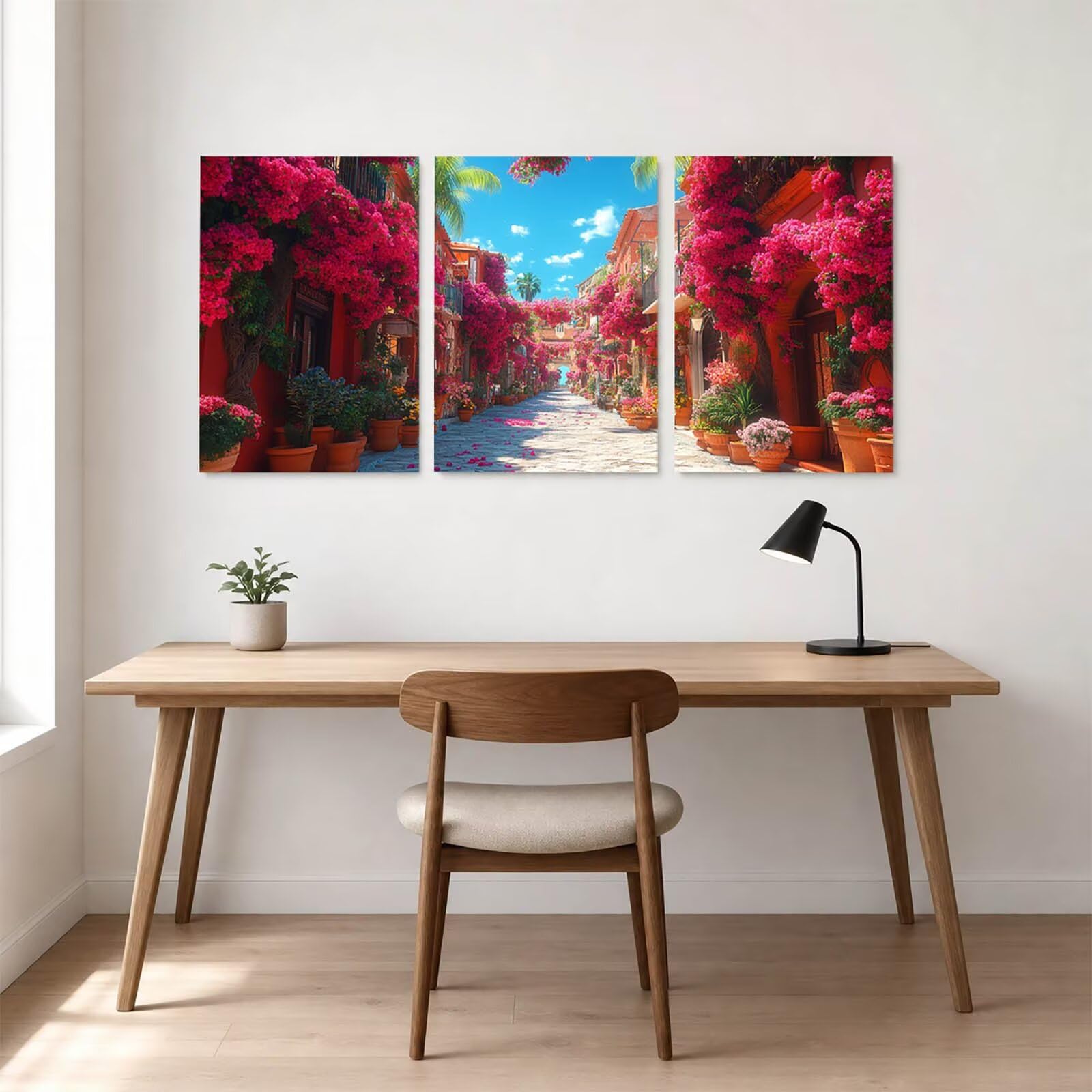 3 szt. Diamentowe malowanie uliczne Dorośli 5D Diamentowe malowanie krajobraz, diamentowe malowanie DIY Dorośli 50 x 75 cm x 3, Kryształ Sztuka Haft Ścieg Krzyżowy Obrazy Dekoracja Salon Nowoczesny