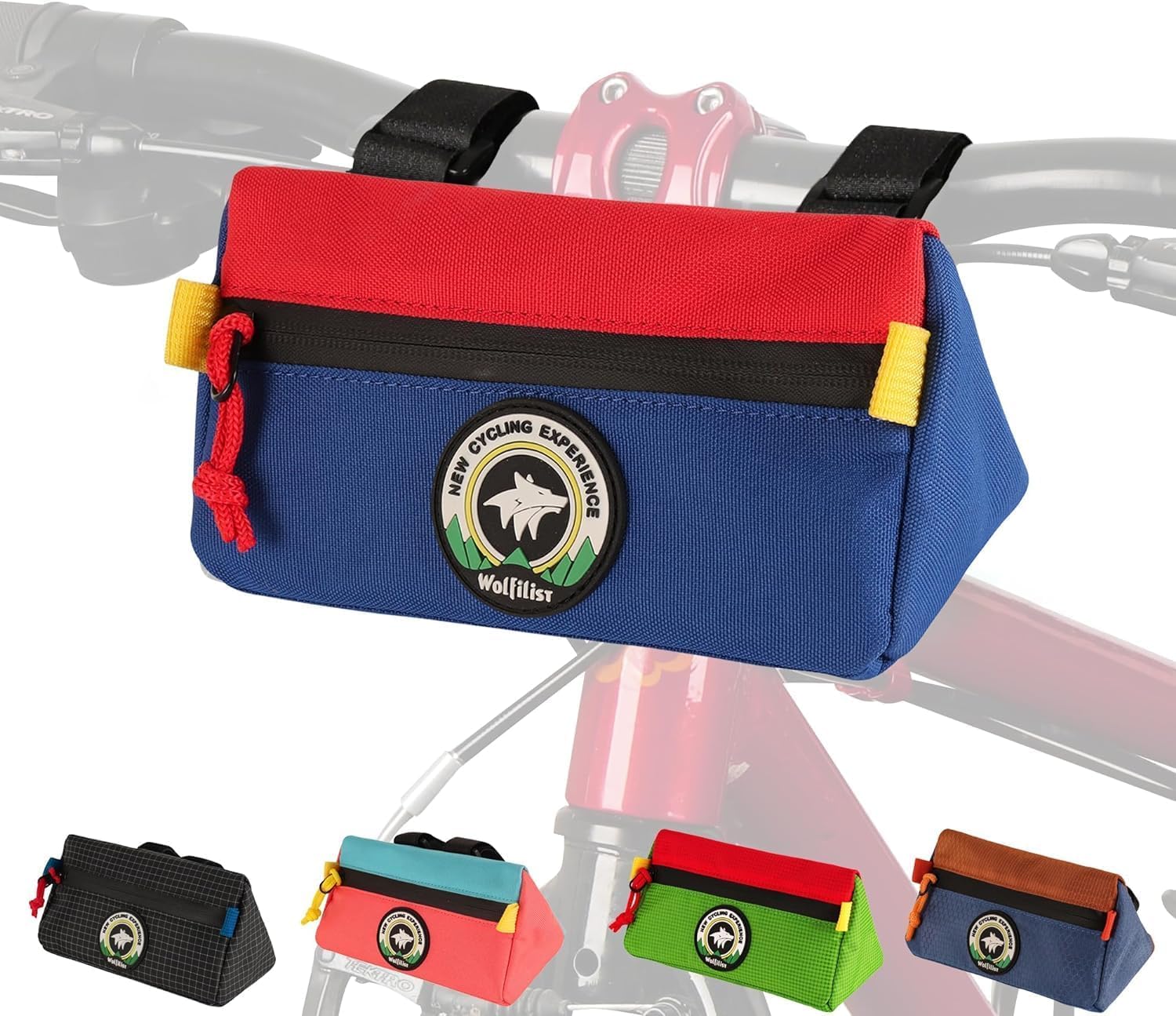 HTU Bike Handlebar Bag Kids Bicycle Front Basket Pack Waterproof Bikes Bag Mountain Bike Small Bicycle Handle Bar Bag for Boys Girls Men Women