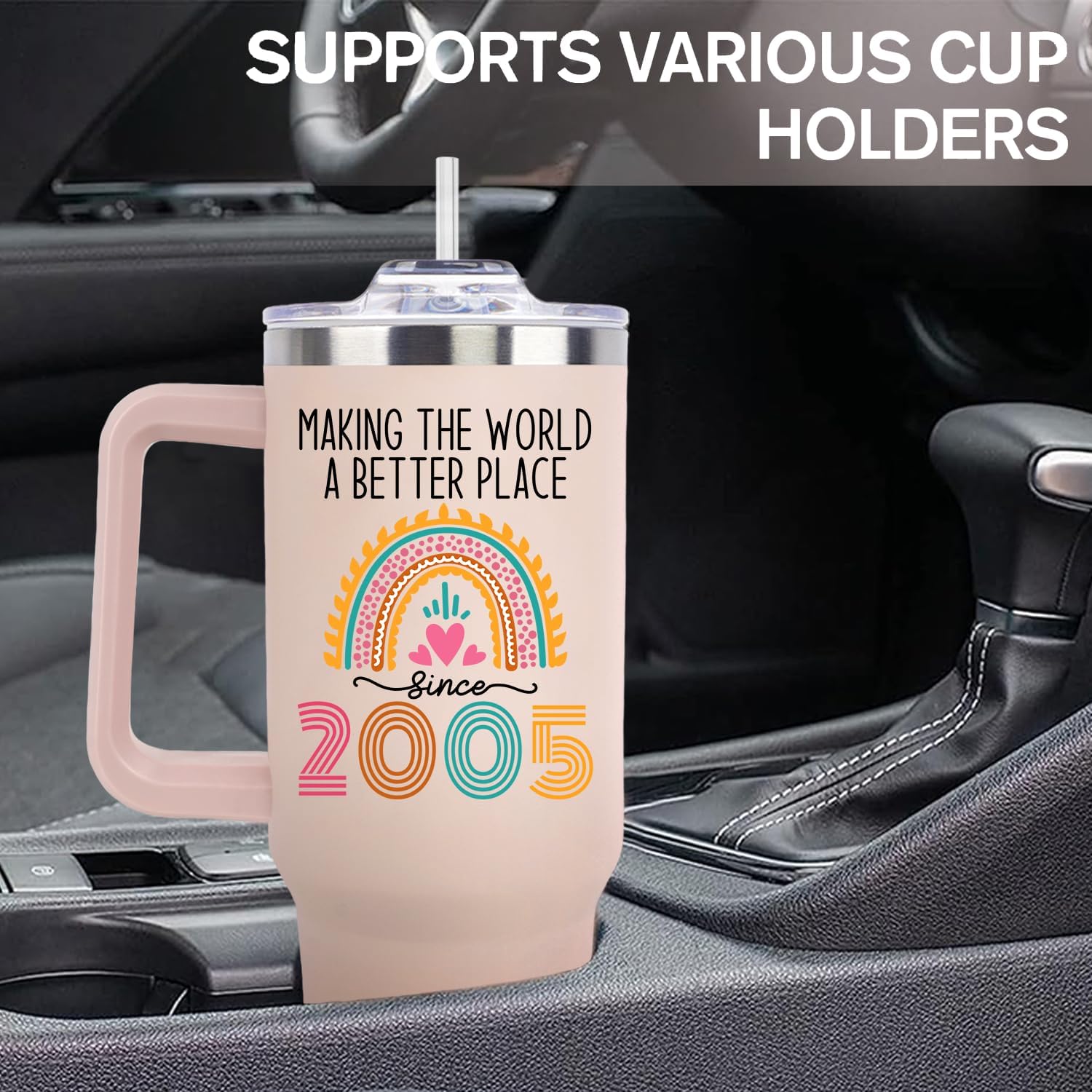 21st Birthday Gifts for Her Women, Cute 2005 21 st Birthday Gift, 21 Year Old Birthday Gifts for Her - Best 21st birthday decorations for Female, 40oz Tumbler Coffee Mug Drinking Cup - Image 7