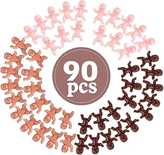 90Pcs Plastic Babies, Tiny Plastic Babies, Mini Plastic Babies, Tiny Babies, Mini Babies, Small Plastic Babies, 1 Inch Mini Plastic Baby for Baby Shower Party Favors, Ice Cube Game, Party Decorations
