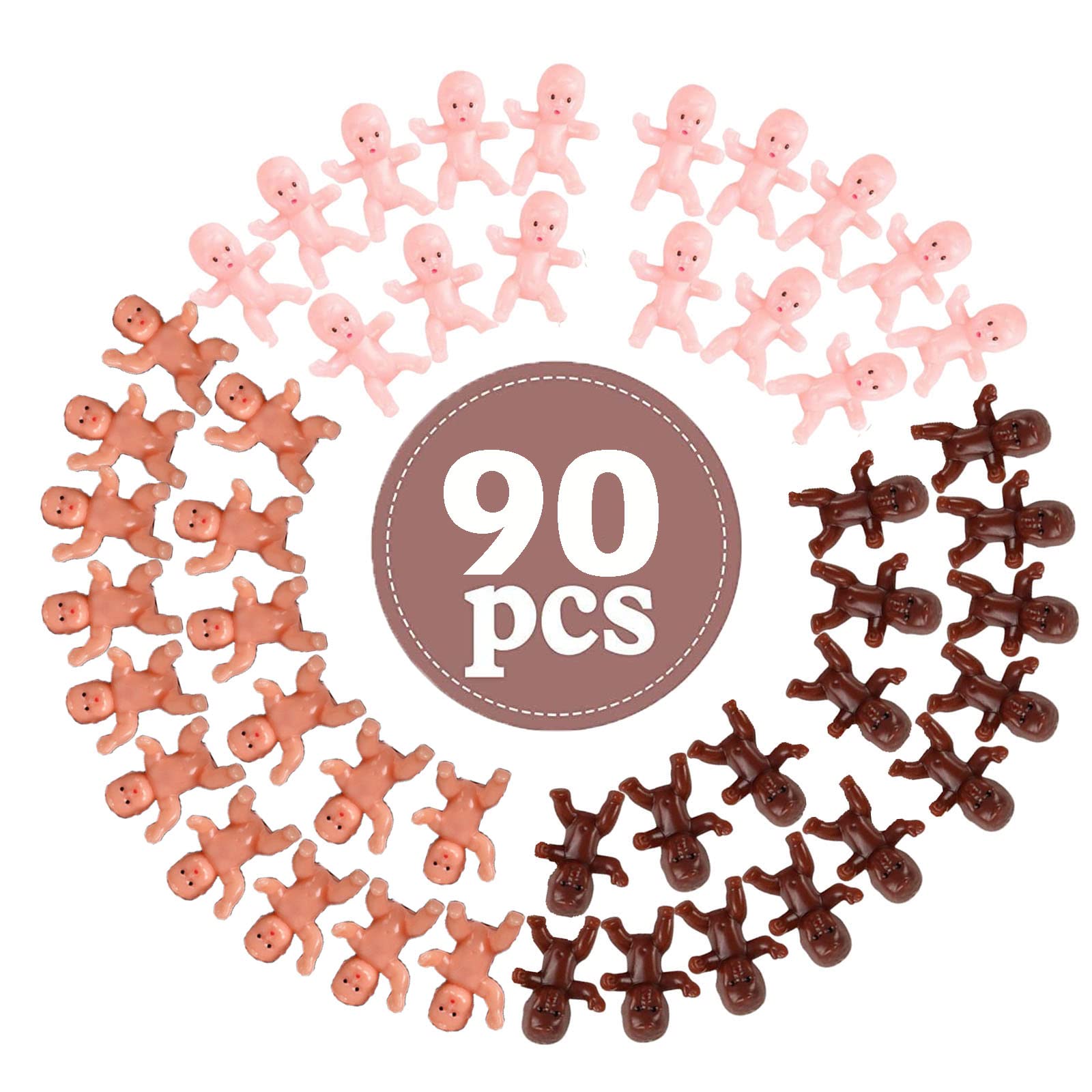 90Pcs Plastic Babies, Tiny Plastic Babies, Mini Plastic Babies, Tiny Babies, Mini Babies, Small Plastic Babies, 1 Inch Mini Plastic Baby for Baby Shower Party Favors, Ice Cube Game, Party Decorations