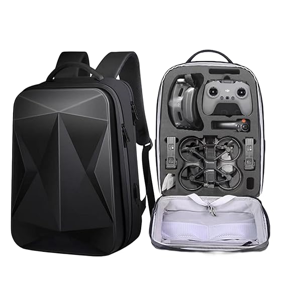 GetZget Multipurpose Carrying Case Bag Compatible with Dji Avata & Accessories with Safety Belt & EVA Foam Hard Shell Waterproof Backpack