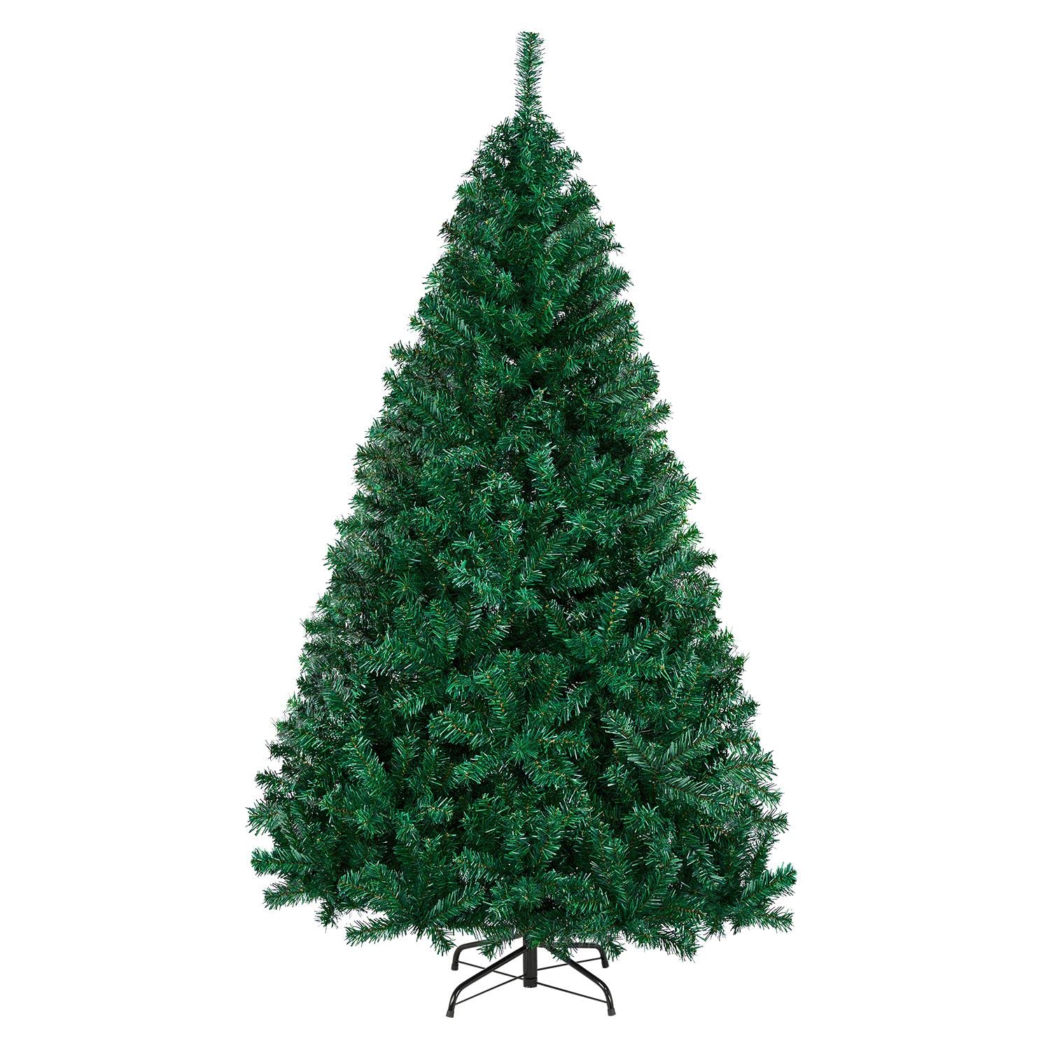Yaheetech 183cm 1000 Puntas Árbol de Navidad Artificial Grande Adornos Nevados con Soporte Metálico Rama Navideña Decoración de Navidad Familiares para Interior Exterior