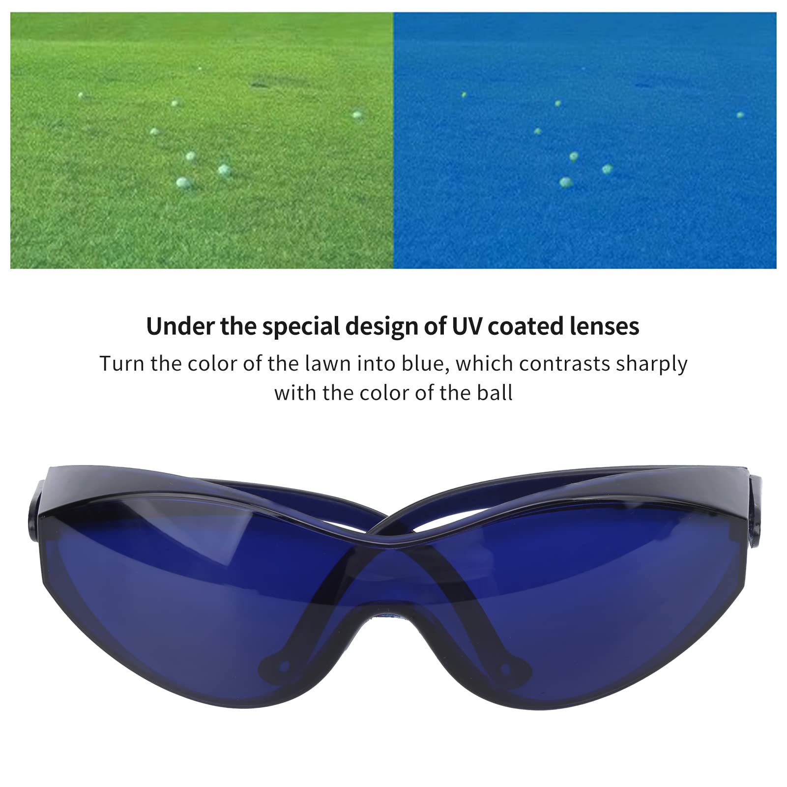 Lunettes De Localisation De Balle De Golf, Détecteur De Balle De Golf à Large Champ De Vision, Avec étui à Fermeture éclair, Lunettes à Lentilles Professionnelles Bleues