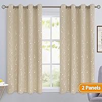 Vista 333 de BGment Room Darkening Curtains 95 Inches Long, Grommet Thermal Insulated Blackout Curtains with Wave Line and Dots Printed for Bedroom, 2 Panels