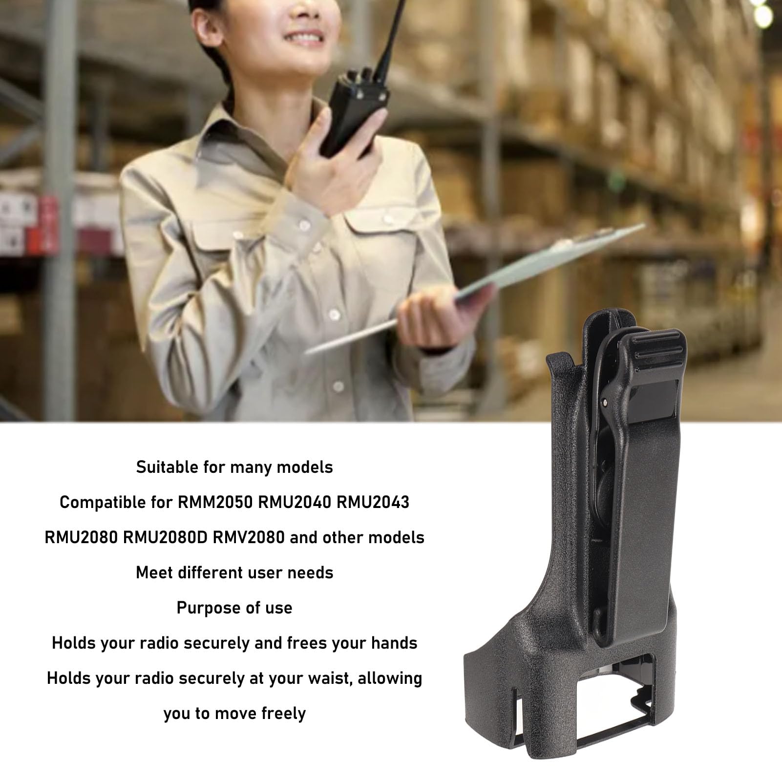 Supporto Con Clip Da Cintura Per Walkie Talkie – PC Resistente, Rotazione 90°, Per SL1M, SL300, SL500, SL1600, SL2600, SL3500e, SL2M, Mani Libere - 3