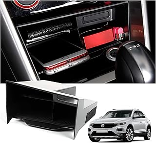 Ruiya Compatible with Volkswagen T-Roc VW T-Roc 2018-2024 2025 Centre Console Storage Box, T-Roc RLine Organiser Tray Centre Console Organiser Storage Box VW T-Roc Accessories