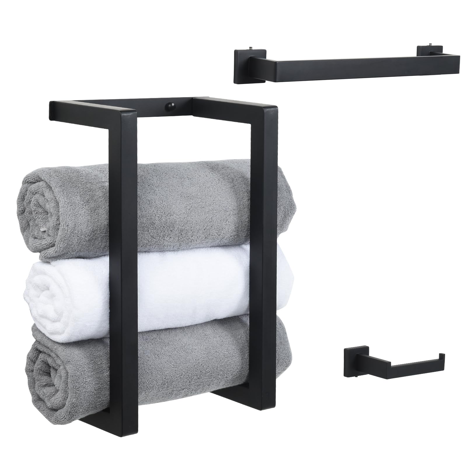Toalleros para baño OTraki de color negro idóneos para aseos modernos