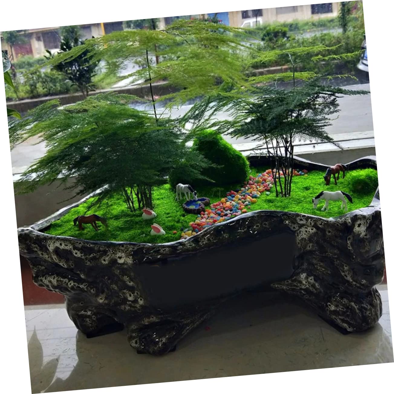 MUSISALY Artificial Moss Sheets DIY Landscape Decor Moss for Crafts Easy to Maintain Home Garden