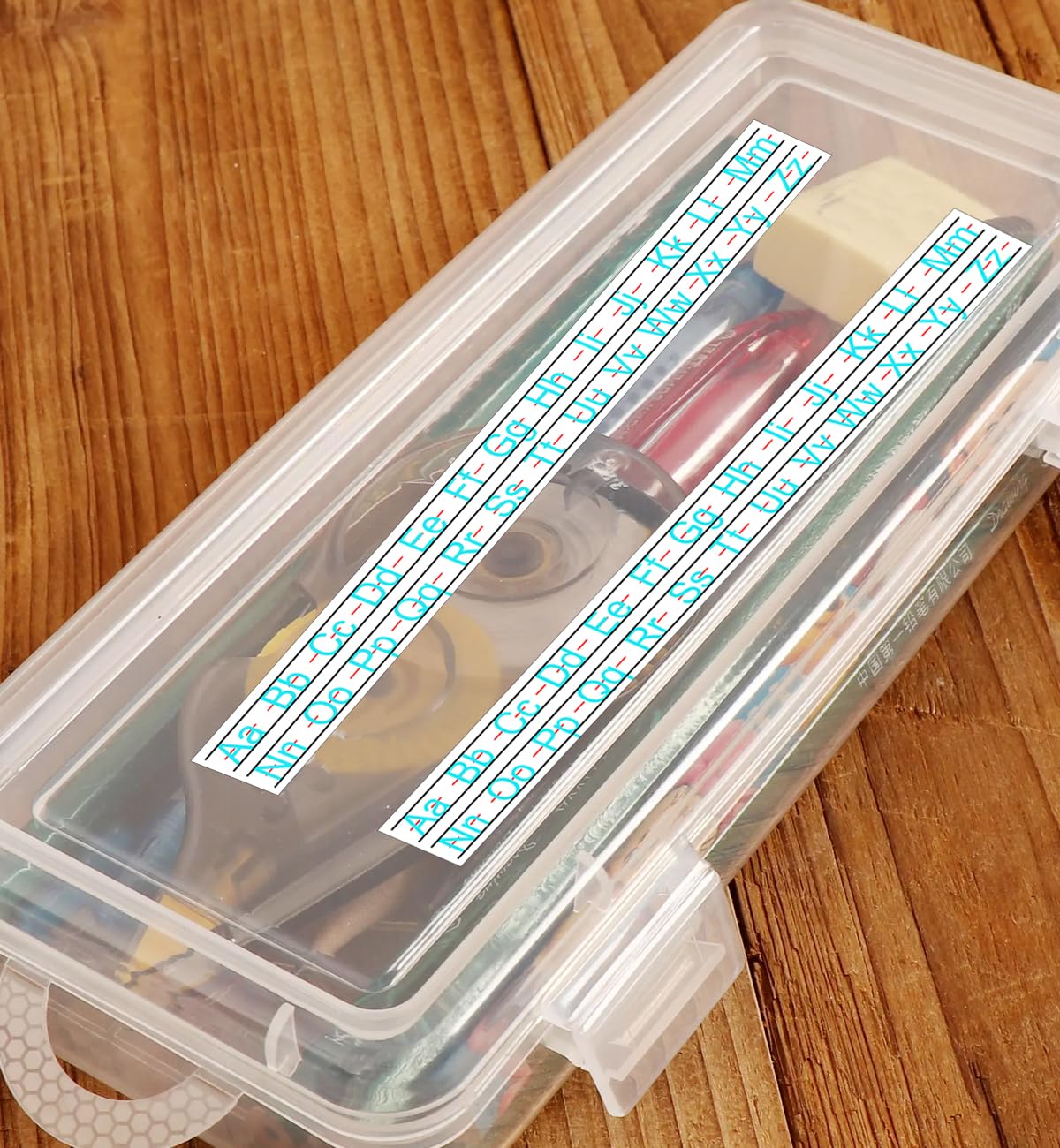 12 Pack Alphabet Letters Desk Strips & Numbers Desk Strips - 1 x 8 Inch Art Removable Stickers Cursive Letters Desk Strips 26 Letter Worksheet Labels for School Classroom Office - Image 4