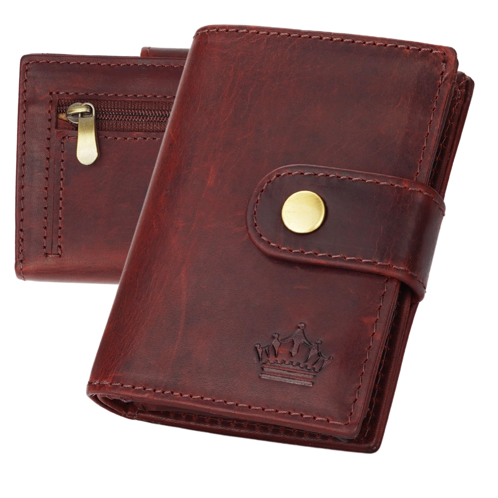 Manza Slim Wallet with Coin Compartment and RFID Protection Cowhide Leather Wallet for Men Mini Wallet (Brown)