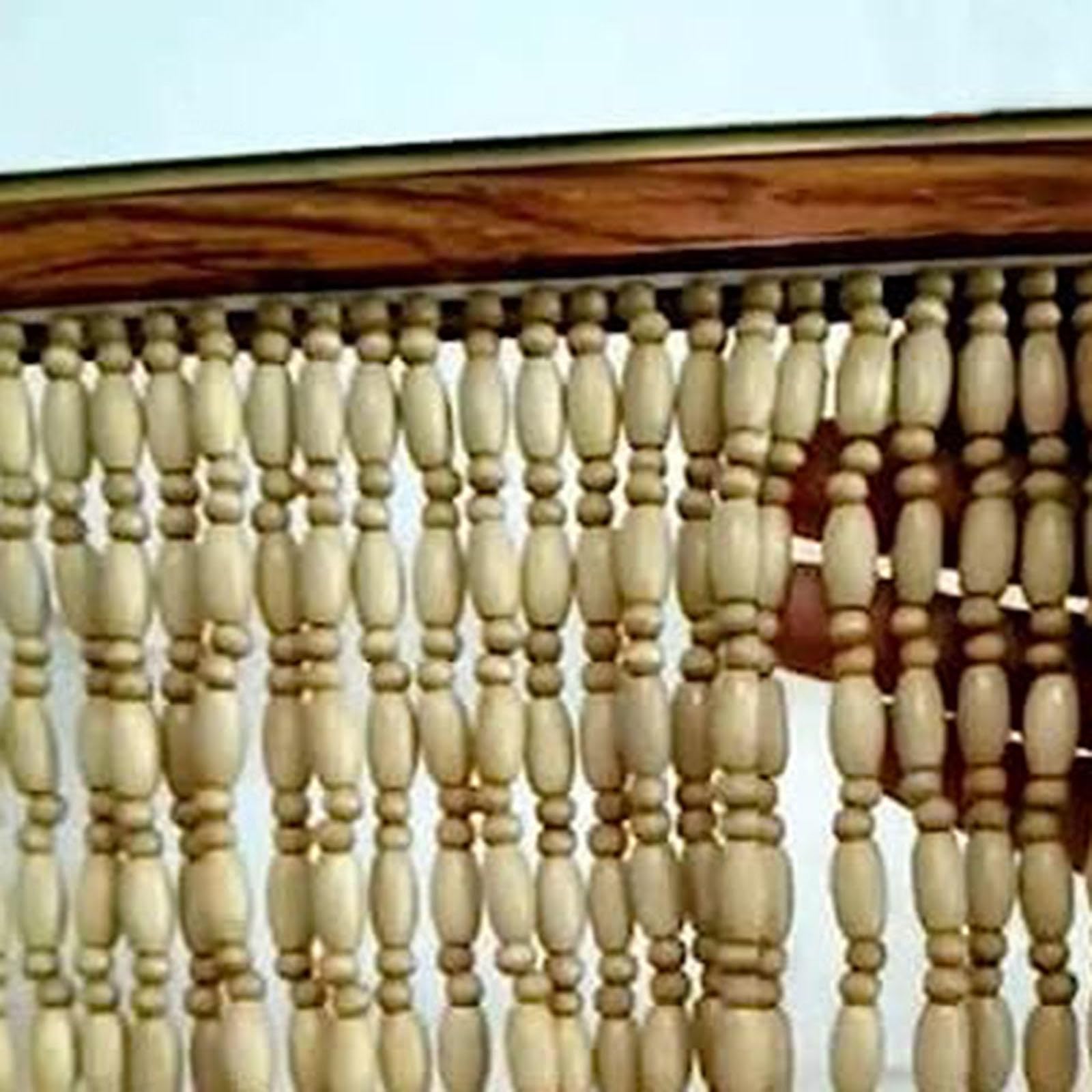 Jolan Rideaux De Porte en Perles,Rideau De Porte Perles Bois Naturel,Panneaux De Séparation De Décoration,Rideaux Anti Mouche Suspendue,Rideaux en Perles Brins Faits À La Main,W×H-45strands(90×210cm)