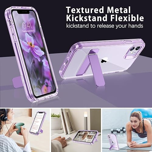 Miniatura 2 de DUEDUE Funda diseñada para iPhone 11 con soporte, fundas para iPhone 11, delgada, a prueba de golpes, de metal, con función atril, a prueba de