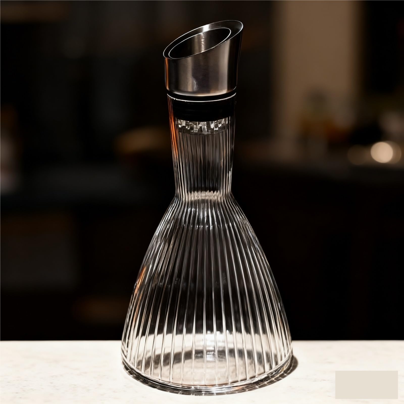 Decantador Vino Jarra Decantadora De Vino con Filtro Cristal Soplado A Mano Base Ancha Wine Decanter