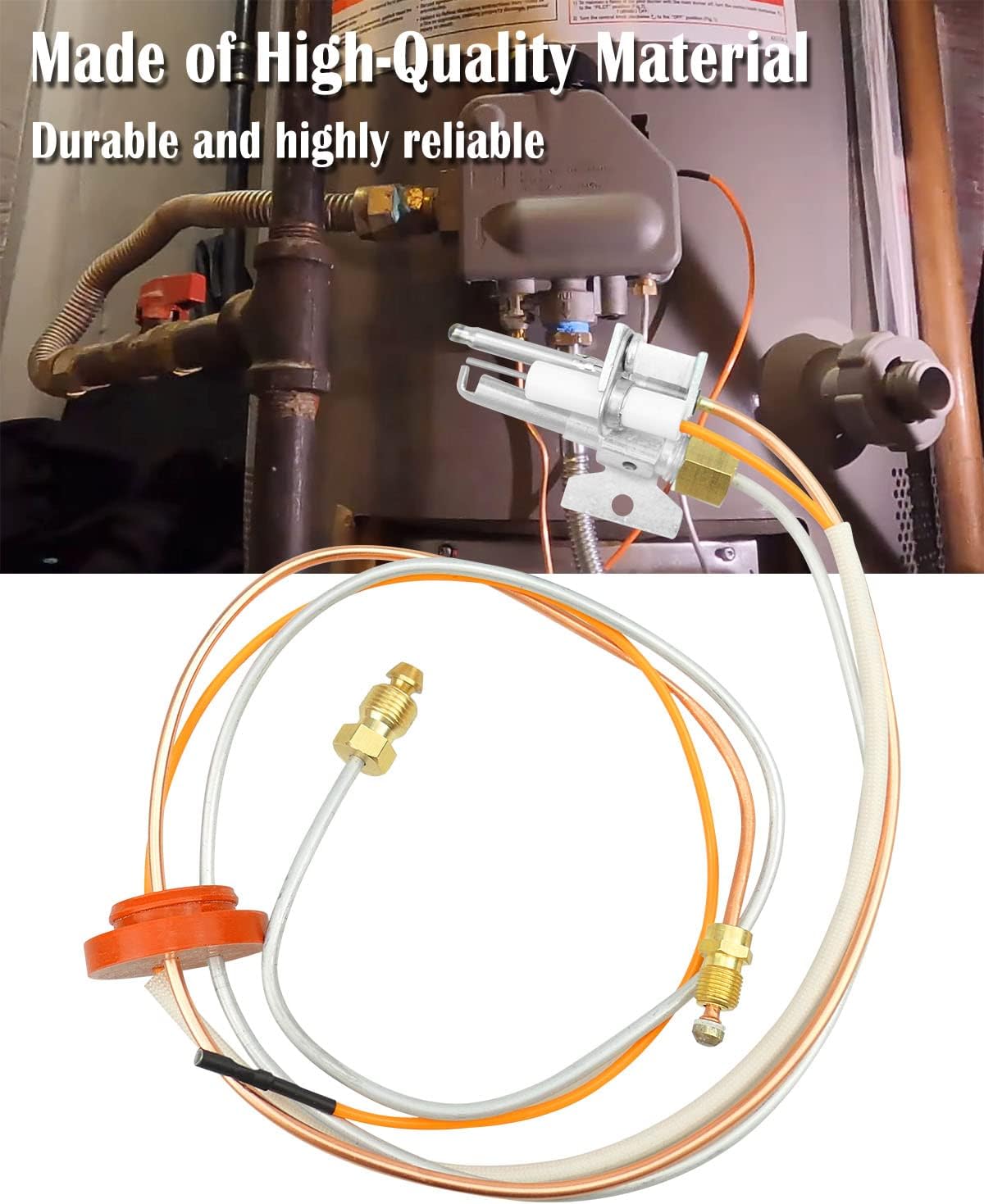 SP20075 Pilot and Igniter Assembly Replacement Kit, Natural Gas Water Heater Assembly Fit for Rheem GE Smartwater Heater, Water Heater Parts Replace GG50T06AVH00 AS39845 22V40PF1 - 